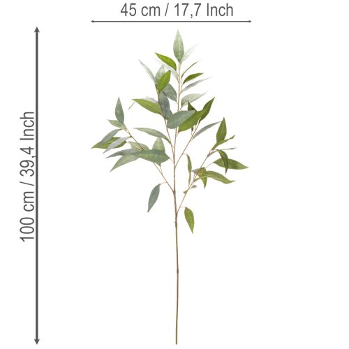 Künstlicher Eukalyptuszweig aus Kunststoff naturgrün 100cm für Innenbereich | Floristik24.at