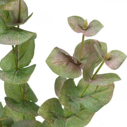 Floristik24 Künstlicher Eukalyptus Zweig Deko Grünpflanze Grün, Rosa 75cm