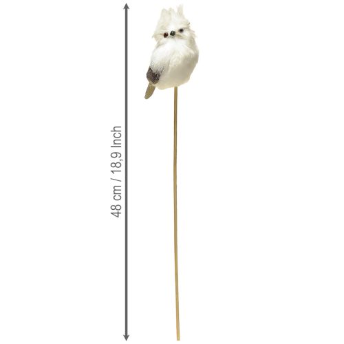 Artikel Eule am Stab Weiß 9cm L48cm