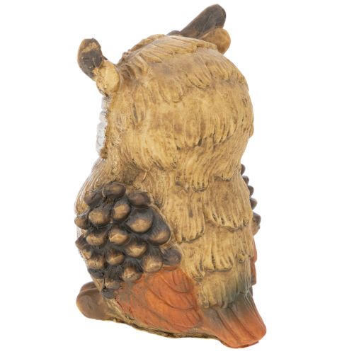 Eulenfigur sitzend Polyresin 11cm braun-weiß Dekoration | Floristik24.at