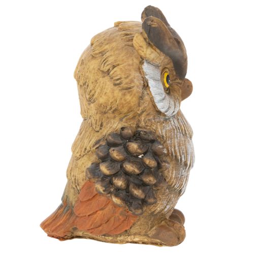Eulenfigur sitzend Polyresin 11cm braun-weiß Dekoration | Floristik24.at