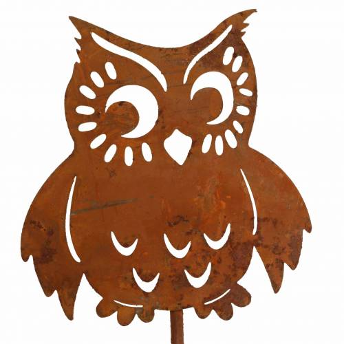 Floristik24 Gartenstecker Eule Edelrost, Herbst, Metalldeko H32cm 6St