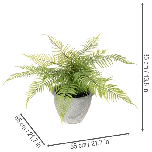 Künstlicher Farn im Pflanztopf Grün 35cm für Innenräume | Floristik24.at