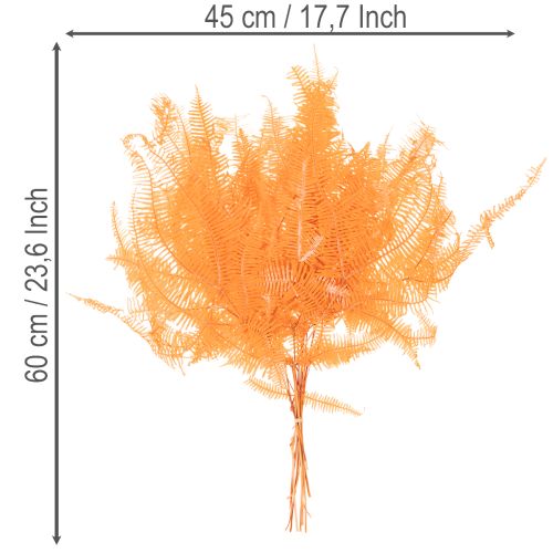 Konservierter Farnzweig 60 cm orange, Trockenblumen-Dekoration, 10 Stück | Floristik24.at
