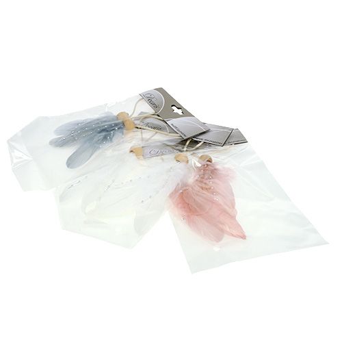 Floristik24 Feder Anhänger 3-fach sort. L20cm 6St