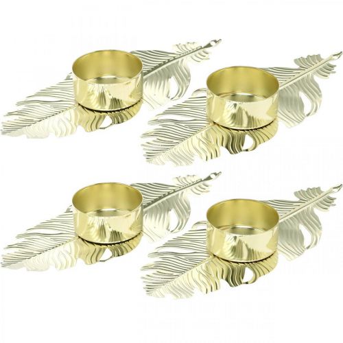 Floristik24 Kerzenständer auf Feder, Metalldeko, Kerzenhalter, Adventsdeko Golden Ø2,2cm L13cm 4St