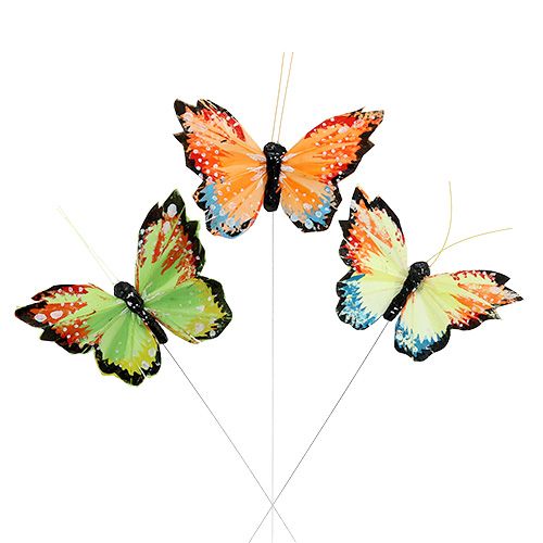 Floristik24 Feder-Schmetterling 9cm sort.12St