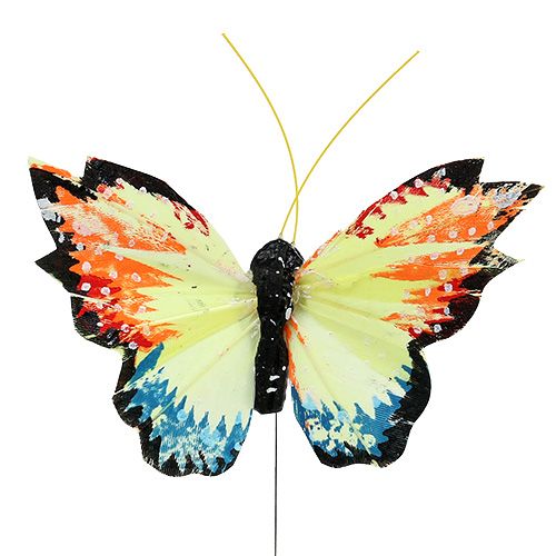 Floristik24 Feder-Schmetterling 9cm sort.12St