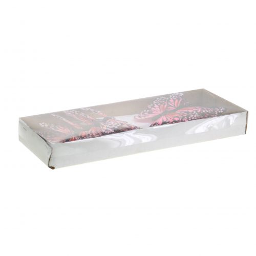 Floristik24 Schmetterling am Draht Rosa 11cm 12St