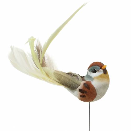 Vogel am Draht 5,5cm Bunt 9St