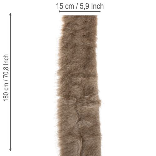 Fellband Kunstfell Braun 15x180 cm für Dekoration und Basteln, 2 Stück | Floristik24.at