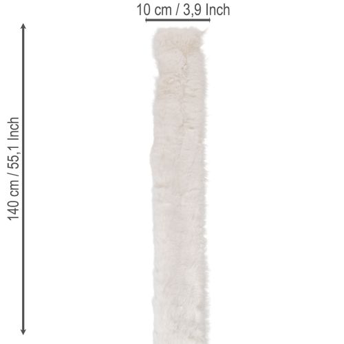 Fellband aus Kunstfell Weiß 10 mm x 1,4 m 3 Stück | Floristik24.at
