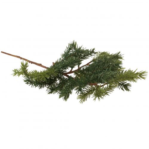 Floristik24 Künstlicher Tannenzweig Fichtenzweig Grün Braun 58cm
