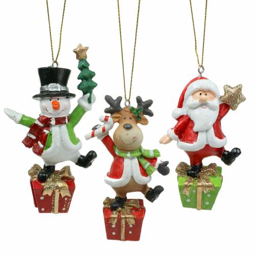 Floristik24 Weihnachtsfiguren 9cm – 11cm zum Hängen 3St