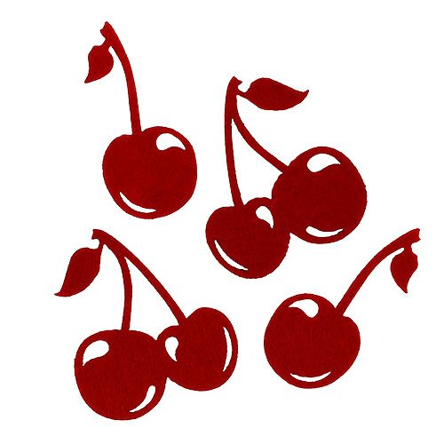 Floristik24 Filz Kirschen Rot 32St