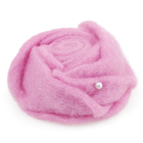 Floristik24 Filz-Rose Rosa Ø6,5cm 9St