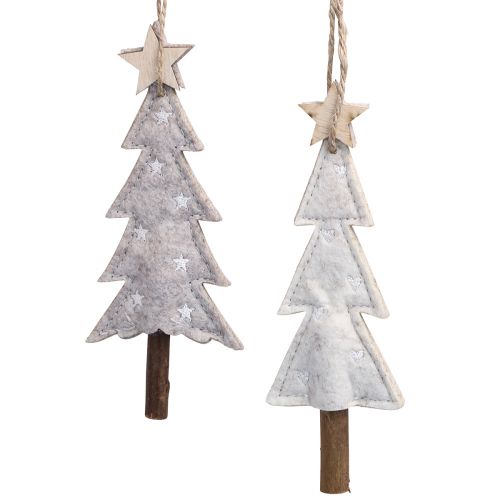 Floristik24 Filz Tannenbäume Christbaumschmuck Beige Creme 17cm 6 St