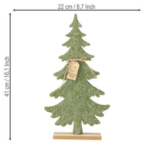 Floristik24 Filz Tannenbaum Deko Anhänger „Frohes Fest“ Grün H42cm