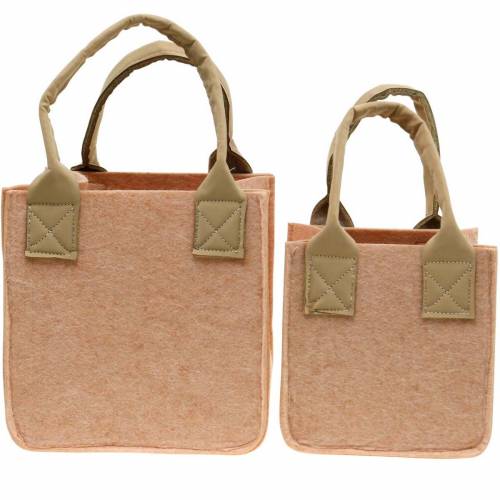 Floristik24 Filz-Übertopf Filz Rosa Filztasche mit Henkeln Filzdeko 2er-Set