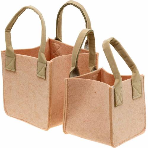 Floristik24 Filz-Übertopf Filz Rosa Filztasche mit Henkeln Filzdeko 2er-Set