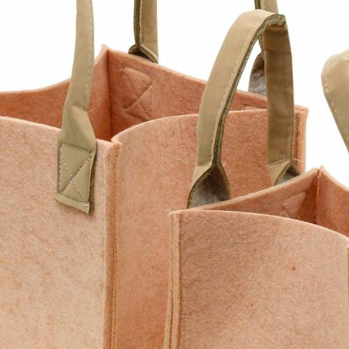 Floristik24 Filz-Übertopf Filz Rosa Filztasche mit Henkeln Filzdeko 2er-Set