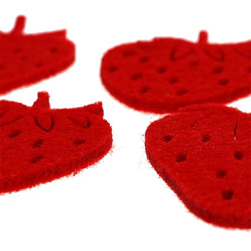 Floristik24 Filz Erdbeeren Rot 32St