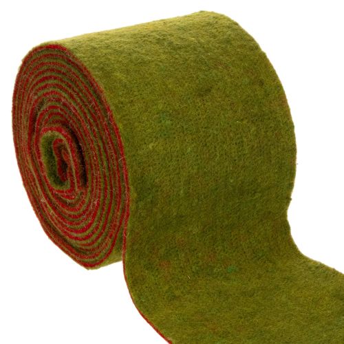 Wollfilzband als zweifarbiges Topfband, 150 mm x 5 m, Rot und Kontrastfarbe bestellen | Floristik24.at