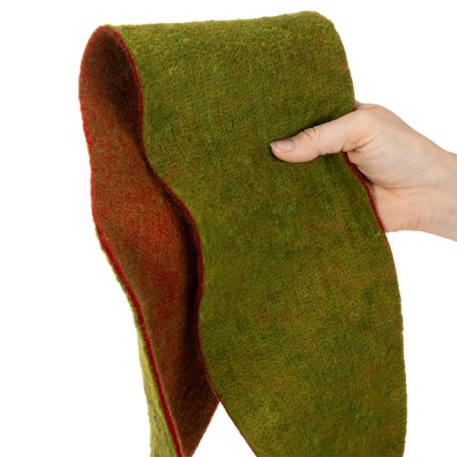Wollfilzband als zweifarbiges Topfband, 150 mm x 5 m, Rot und Kontrastfarbe | Floristik24.at