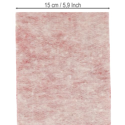 Filzband aus 100 % Wolle, zweifarbig Weiß/Rot, 15 cm x 5 m, als Topfband | Floristik24.at