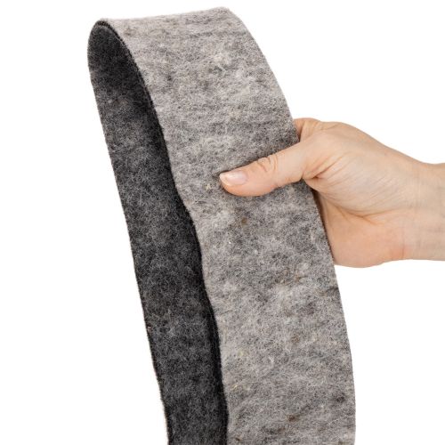Filzband aus 100 % Wolle, 7,5 cm breit, 5 m, Grau-Schwarz für Floristik und Dekoration | Floristik24.at