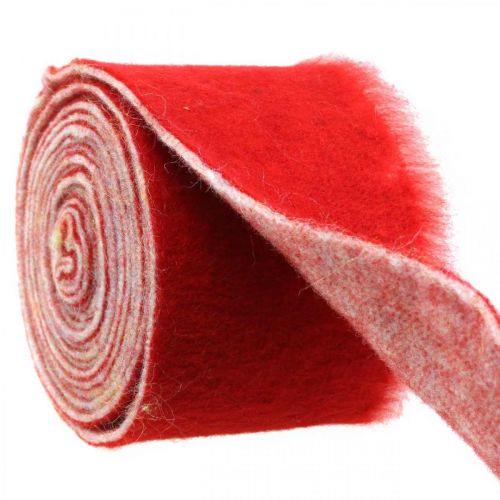 Floristik24 Filzband Deko zweifarbig Rot, Weiß Topfband Weihnachten 15cm×4m