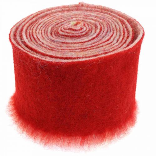 Floristik24 Filzband Deko zweifarbig Rot, Weiß Topfband Weihnachten 15cm×4m