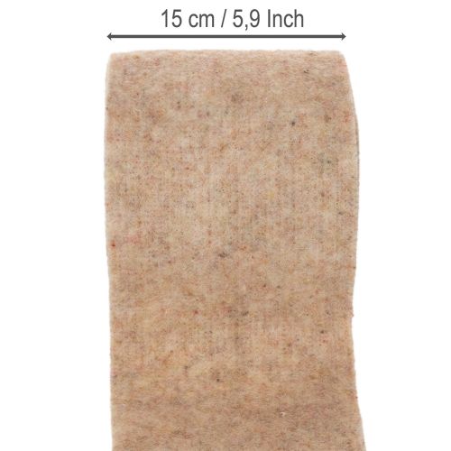 Wollfilzband aus 100 % Wolle, 15 cm x 5 m, zweifarbig Braun und Weiß | Floristik24.at