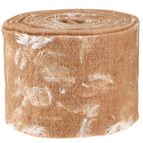 Artikel Filzband Wollband Dekostoff Braun Federn Wollfilz 15cm 5m