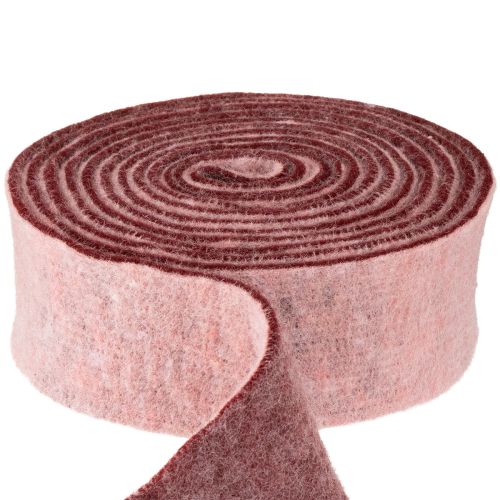 Zweifarbiges Wollfilzband Rosa Rot für Dekoration und DIY