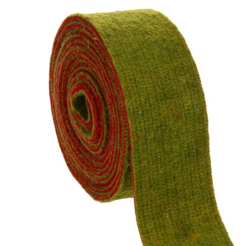 Wollfilz-Topfband 7,5 cm x 5 m, zweifarbig in Rot und Oliv für Blumentöpfe | Floristik24.at