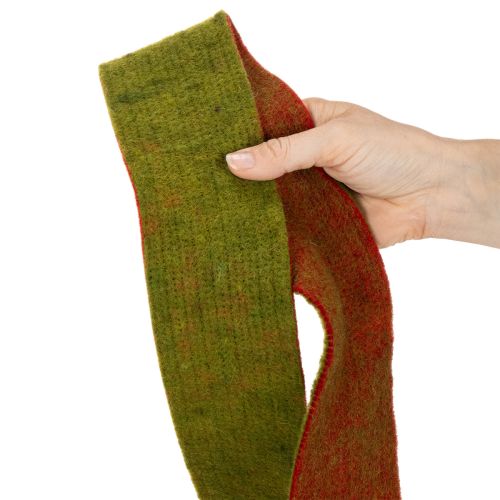 Wollfilz-Topfband 7,5 cm x 5 m, zweifarbig in Rot und Oliv für Blumentöpfe | Floristik24.at