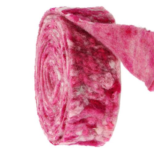 Floristik24 Filzband Happy pink 7,5cm 5m
