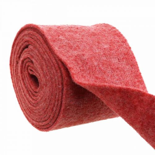Filzband, Topfband, Wollfilz Rot, Weiß Meliert 15cm 5m