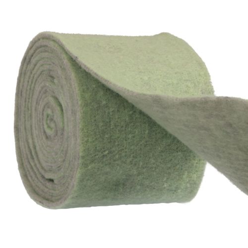 Floristik24 Filzband Wollband Grau Grün Flauschig Dekoband 14cm 5m
