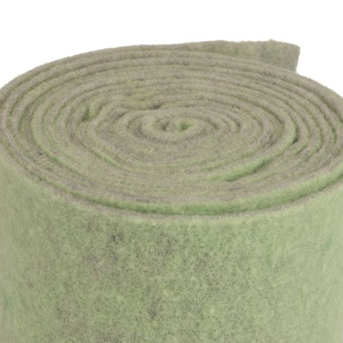 Floristik24 Filzband Wollband Grau Grün Flauschig Dekoband 14cm 5m
