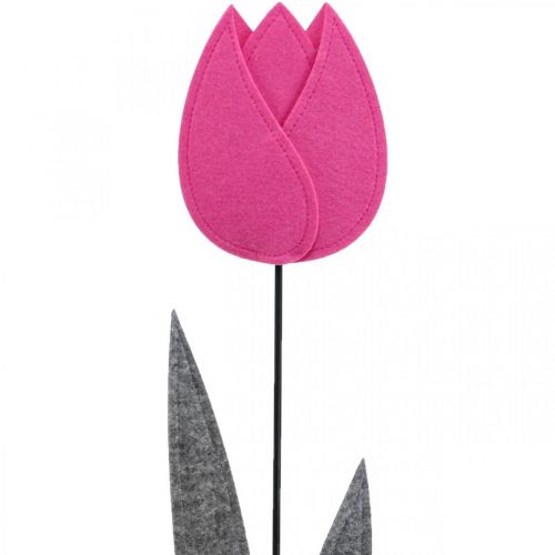Floristik24 Filzblume Filz Deko Blume Tulpe Pink Tischdeko H68cm