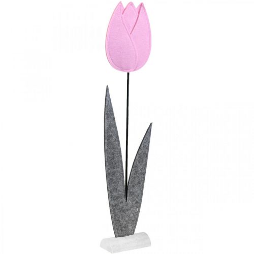 Floristik24 Filzblume Filz Deko Blume Tulpe Rosa Tischdeko H68cm