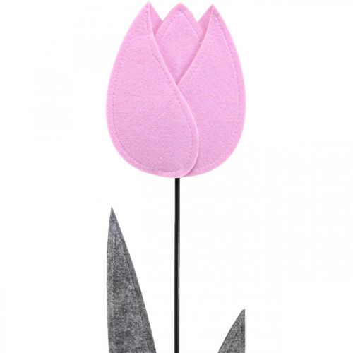 Floristik24 Filzblume Filz Deko Blume Tulpe Rosa Tischdeko H68cm