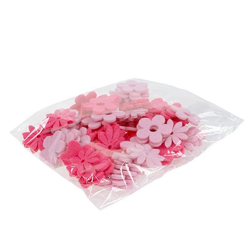 Floristik24 Filzblume Rosa, Pink 3,5cm 96St