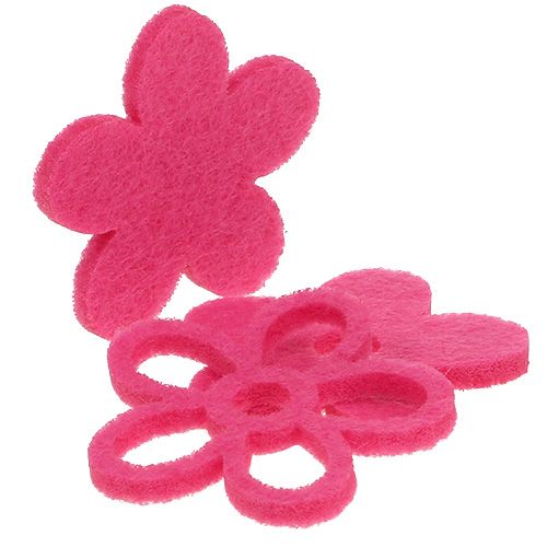 Floristik24 Filzblume zum Streuen Pink als Deko-Set Ø4cm 72 St