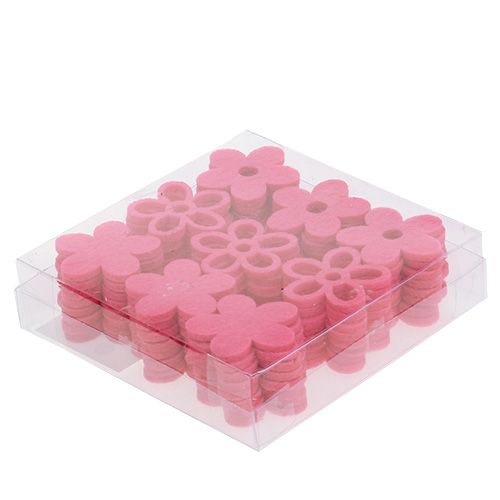 Floristik24 Filzblume zum Streuen Pink als Deko-Set Ø4cm 72 St