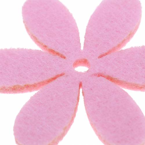 Floristik24 Filzblume Ø4,5cm Pink, Weiß, Rosa Sortiert 54St