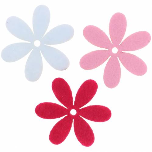 Floristik24 Filzblume Ø4,5cm Pink, Weiß, Rosa Sortiert 54St