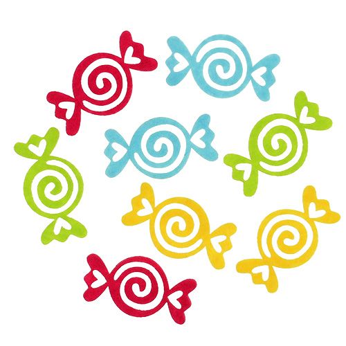 Filzbonbon Candy bunt sortiert 5,5cm 100St